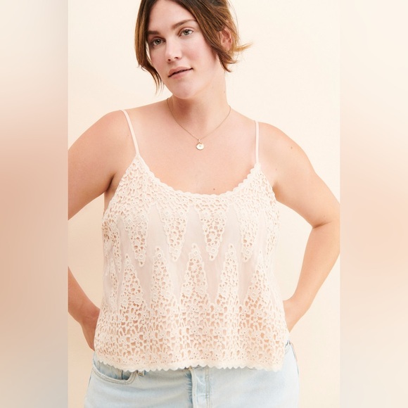 Anthropologie Tops - Anthropologie TINY ANNE LACE CAMI Light Peach 2X